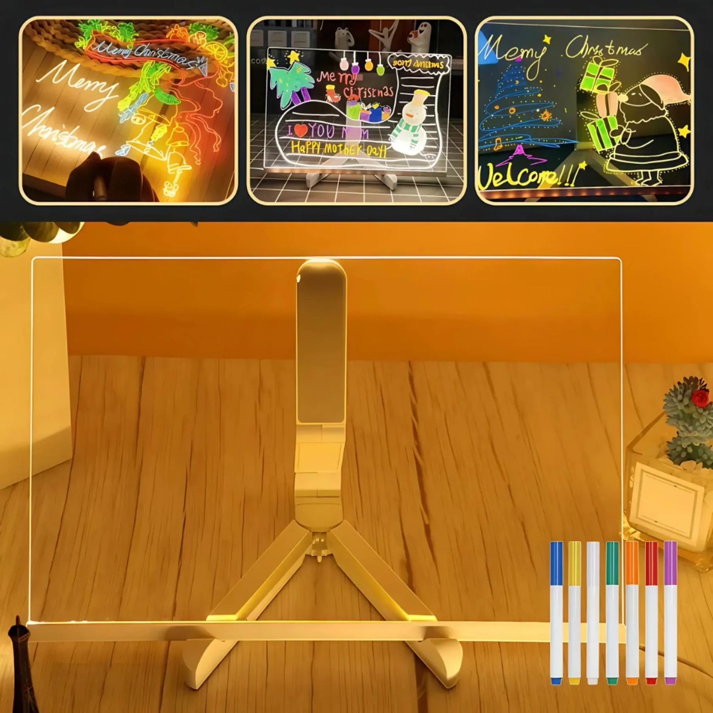 Tablero Mágico para Dibujar con Luz LED ✨